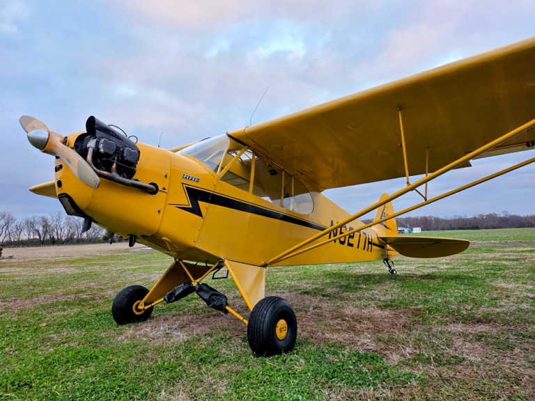 Piper J-3 Cub in flight